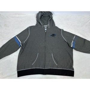 Carolina Panthers Jacket Ladies 2X 3X Gray Full Zip Hooded NFL Sweatshirt Womens